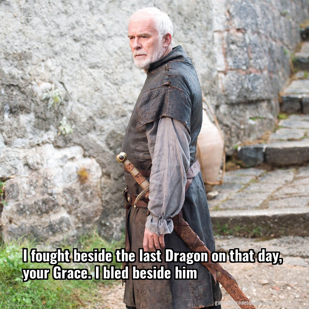 I fought beside the last Dragon on that day, your Grace. I bled beside him